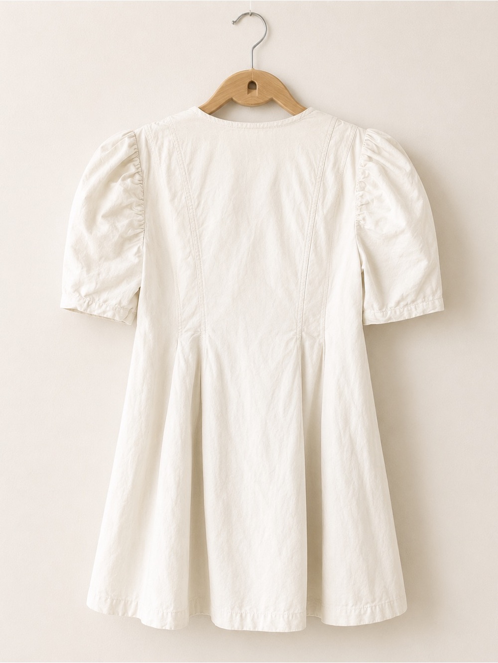 Free People Ivory Puff Sleeve Babydoll Tunic Dress XS Boho Cottagecore - Picture 4 of 5